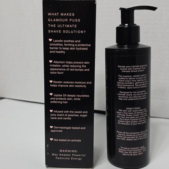ONE BOX - NIB Glamour Puss Intimate Shave Cream - Black Pump Bottle - 8 OZ - Picture 8 of 13
